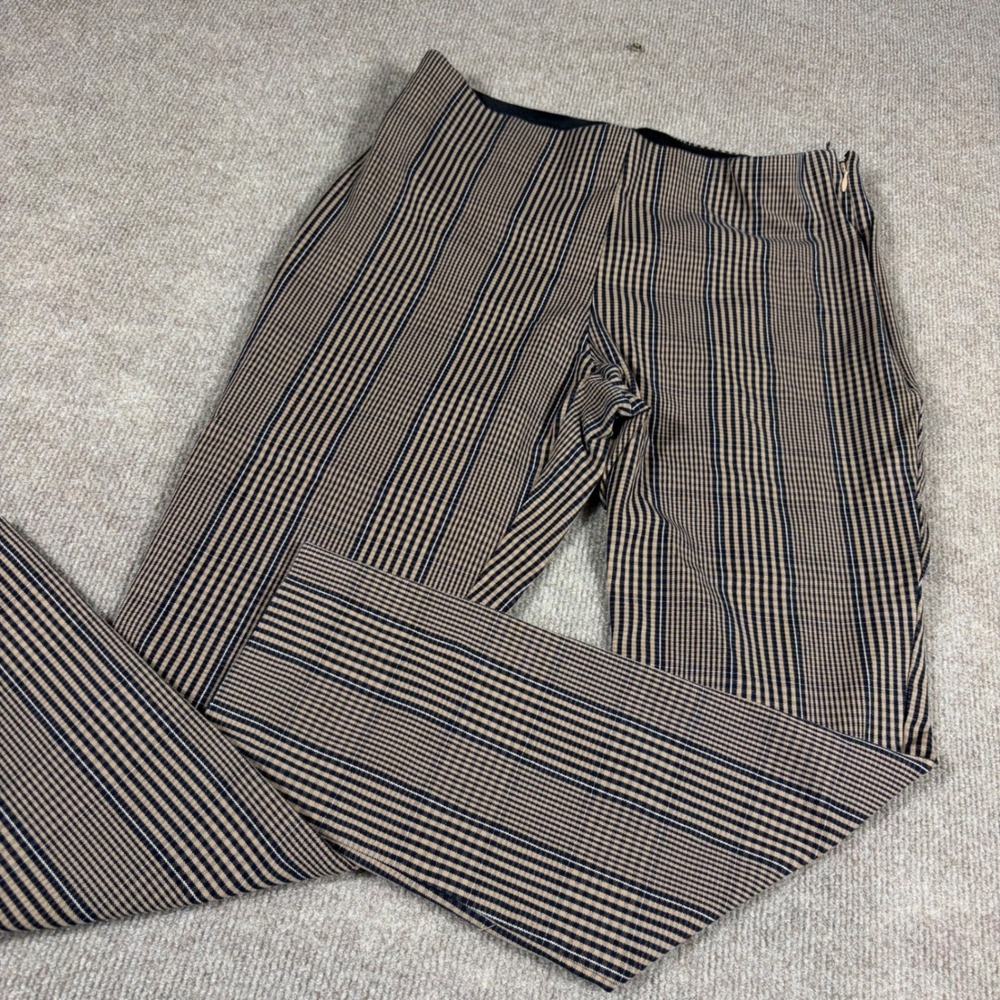A New Day Womens Plaid High Rise Skinny Ankle Pants Brown Black Size 8